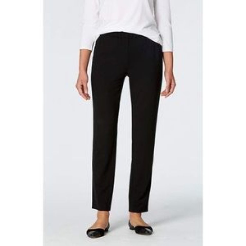 NWT J. Jill Wearever Collection Relaxed Ankle Pants Size L Black Stretch Pull-on